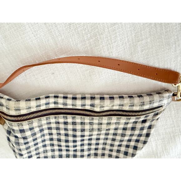 Clare V. x HTH | Grande Fanny in Navy Gingham Leather - Picture 7 of 12